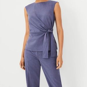 NWT Ann Taylor Draped Tie Boatneck Top